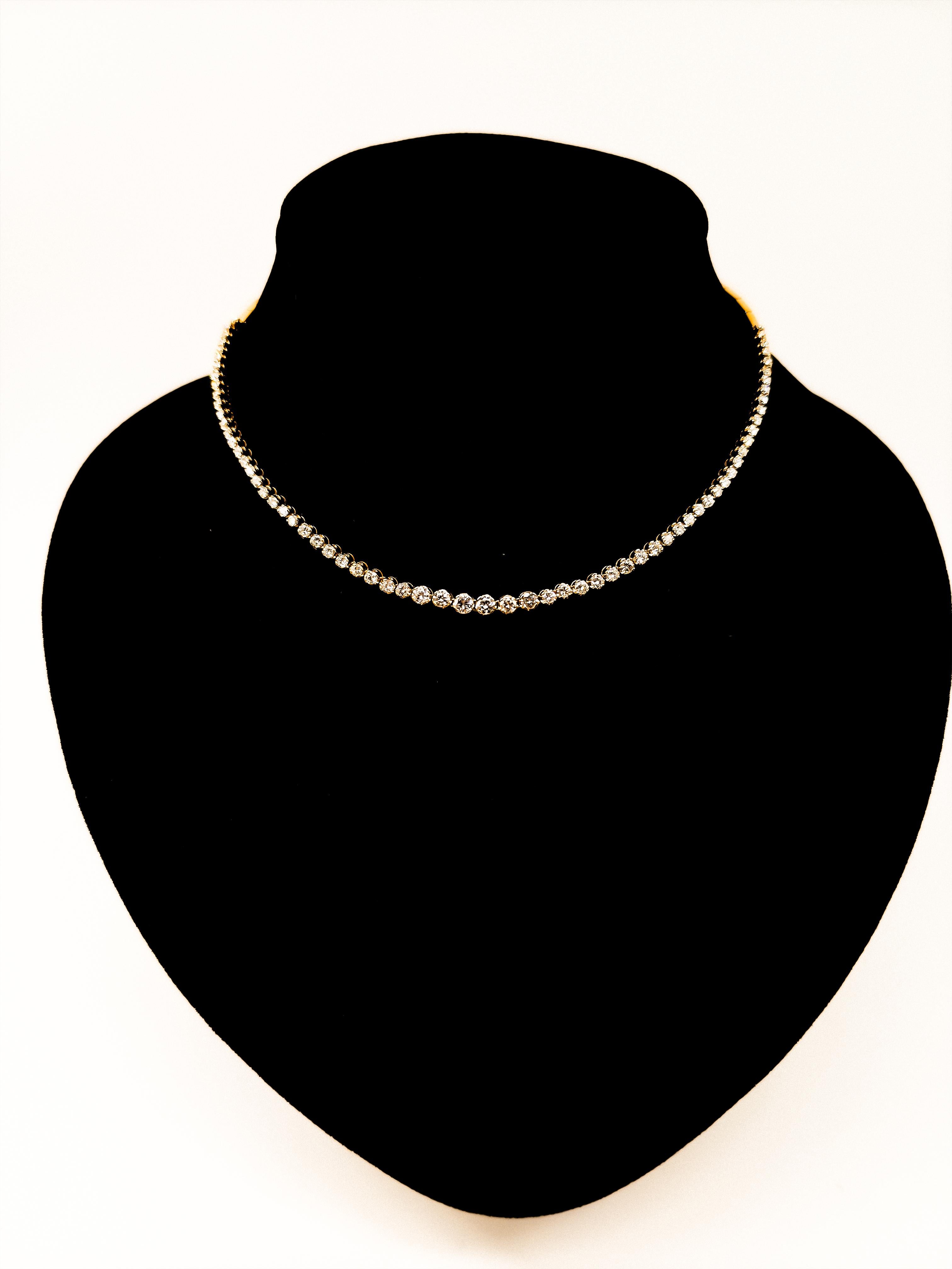 da uomo o donna Collana in oro giallo 750 con diamante in vendita