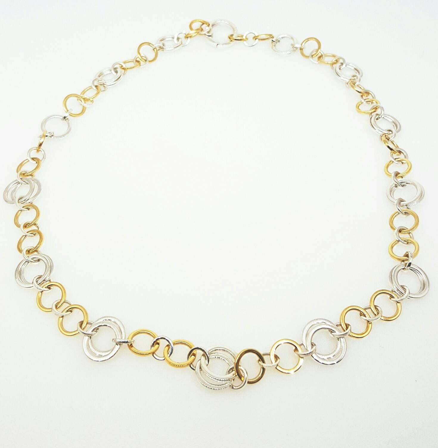 gold and silver link necklace