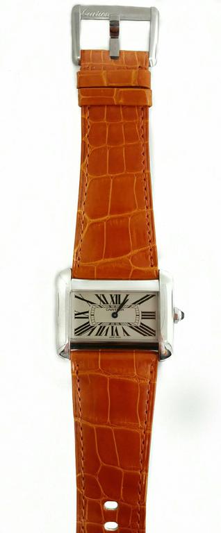 Cartier Stainless Steel Tank Divan Quartz Wristwatch Ref 2600 at 1stDibs