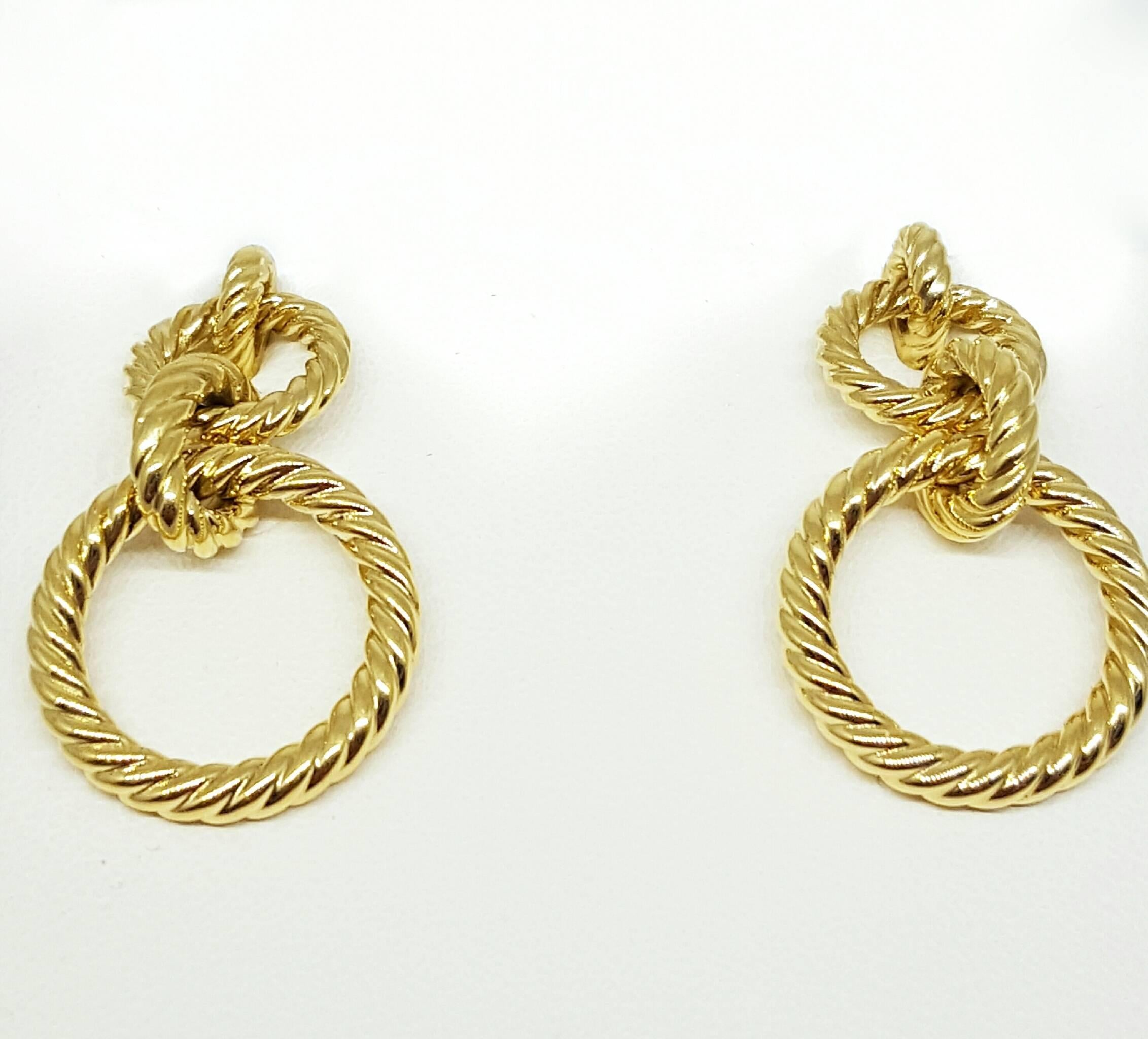 Women's David Yurman Gold Cable Earrings