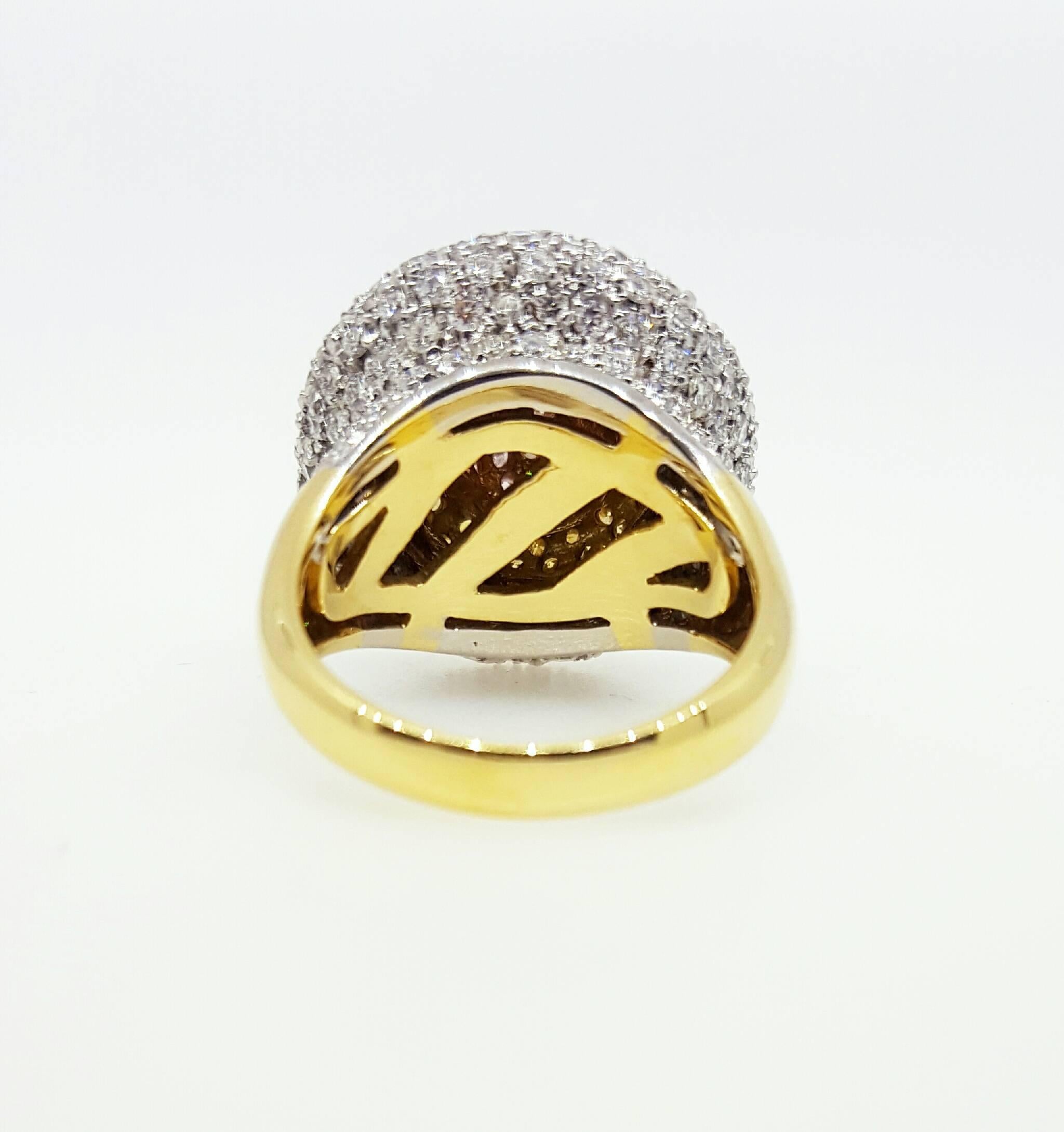 2.84cttw Pink, Yellow, White Diamond Ring In Excellent Condition In Lake Forest, IL