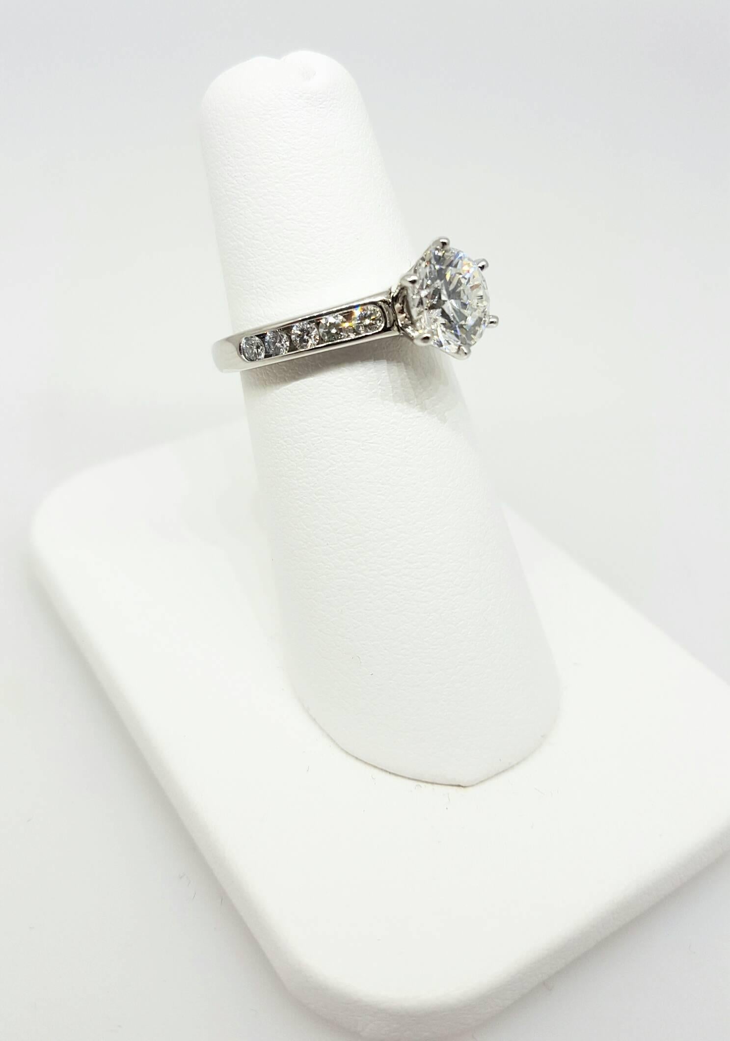 Tiffany & Co. 1.50 Carat GIA Certified Diamond Platinum Engagement Ring In Excellent Condition In Lake Forest, IL