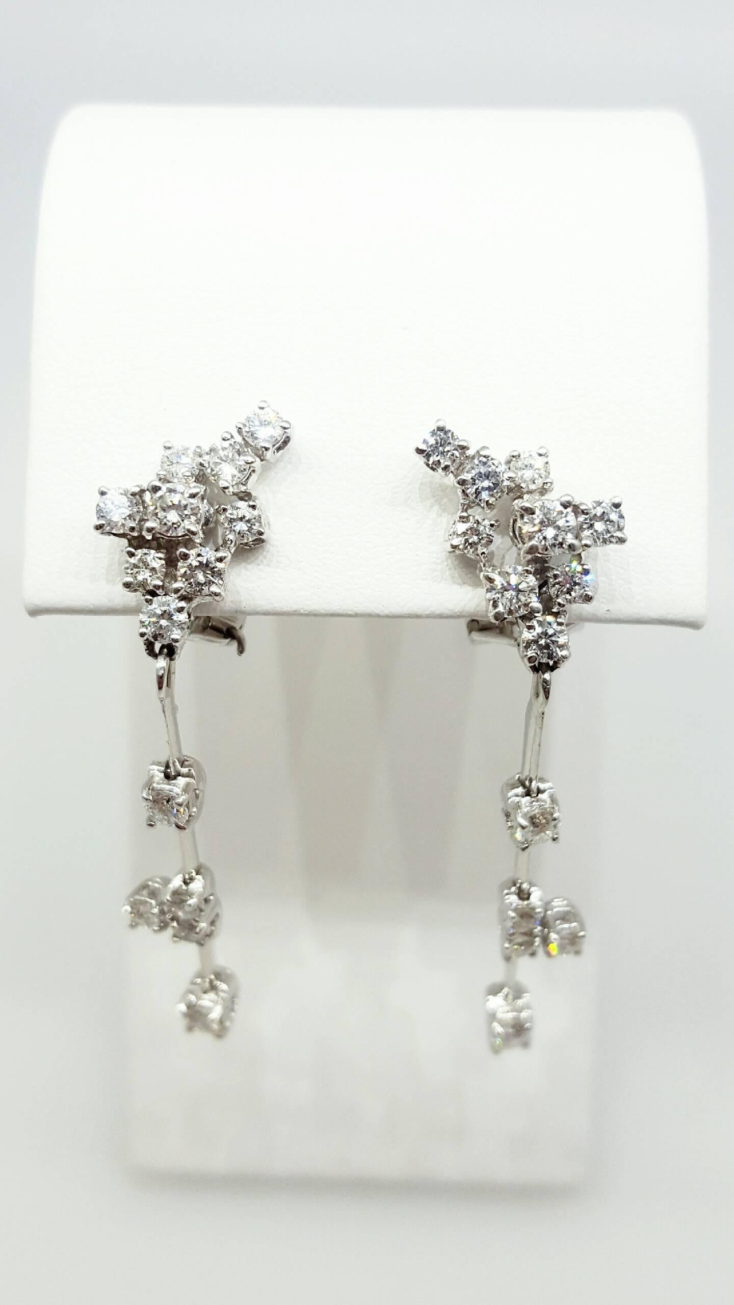 Stefan Hafner Detachable Diamond Dangle Earrings In Excellent Condition In Lake Forest, IL