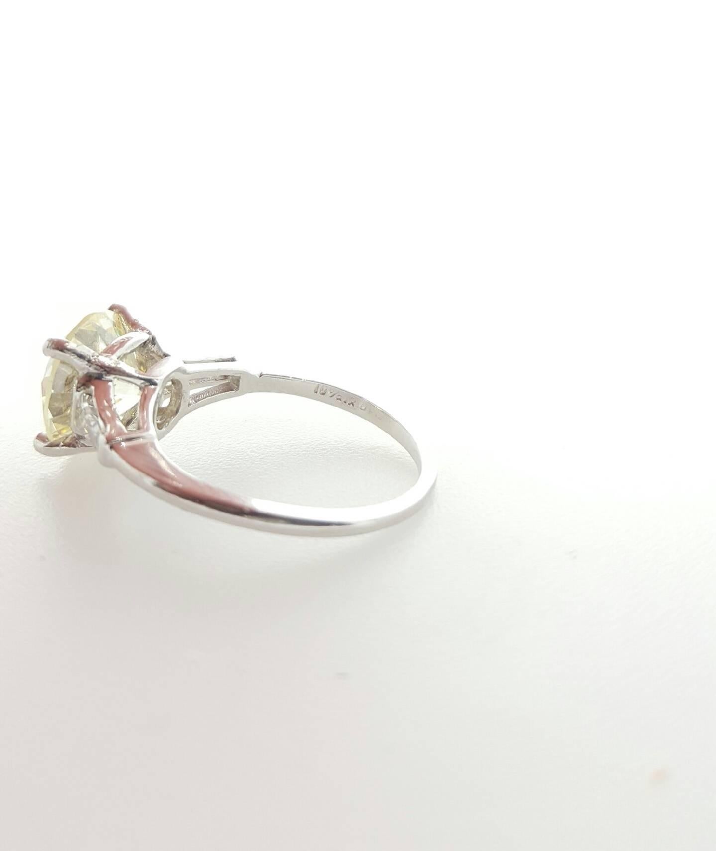 Women's 3.51 Carat Diamond Platinum Three Stone Ring
