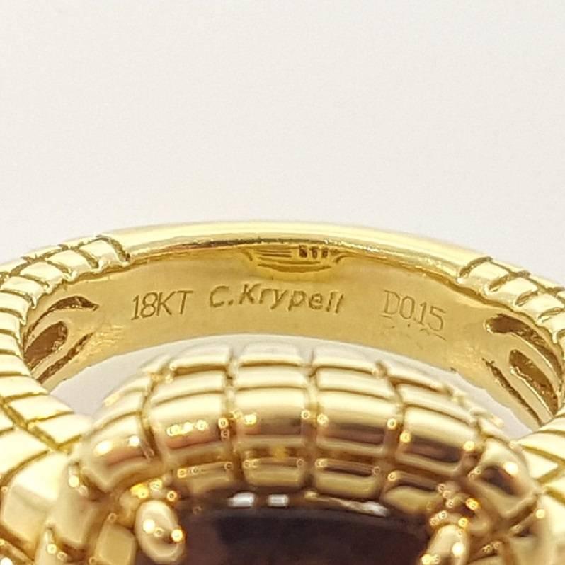 Women's Charles Krypell Citrine Diamond Gold Ring