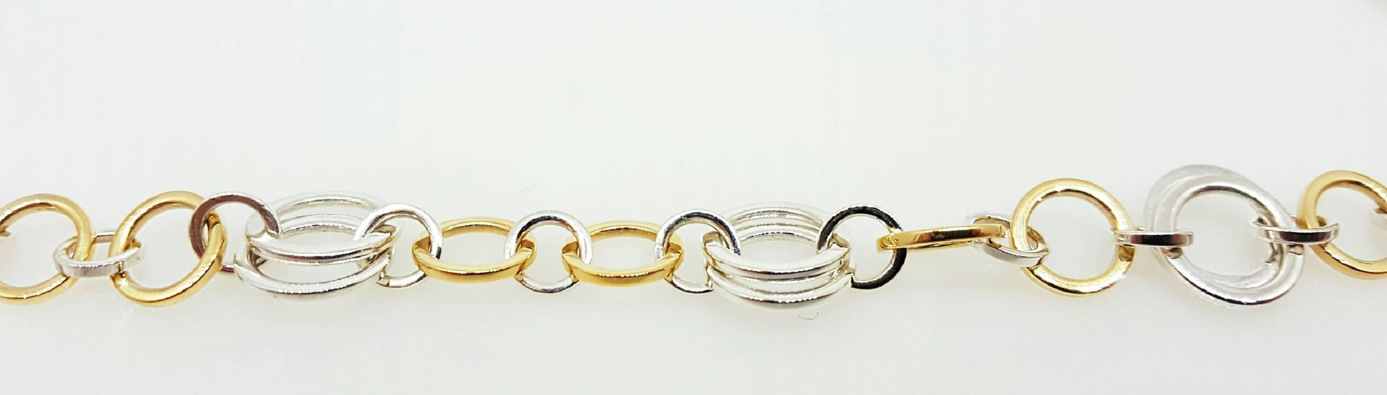 Women's Tiffany & Co. Silver Gold Circle Link Necklace