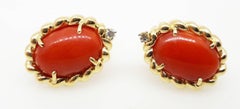 Coral and Diamond Earrings