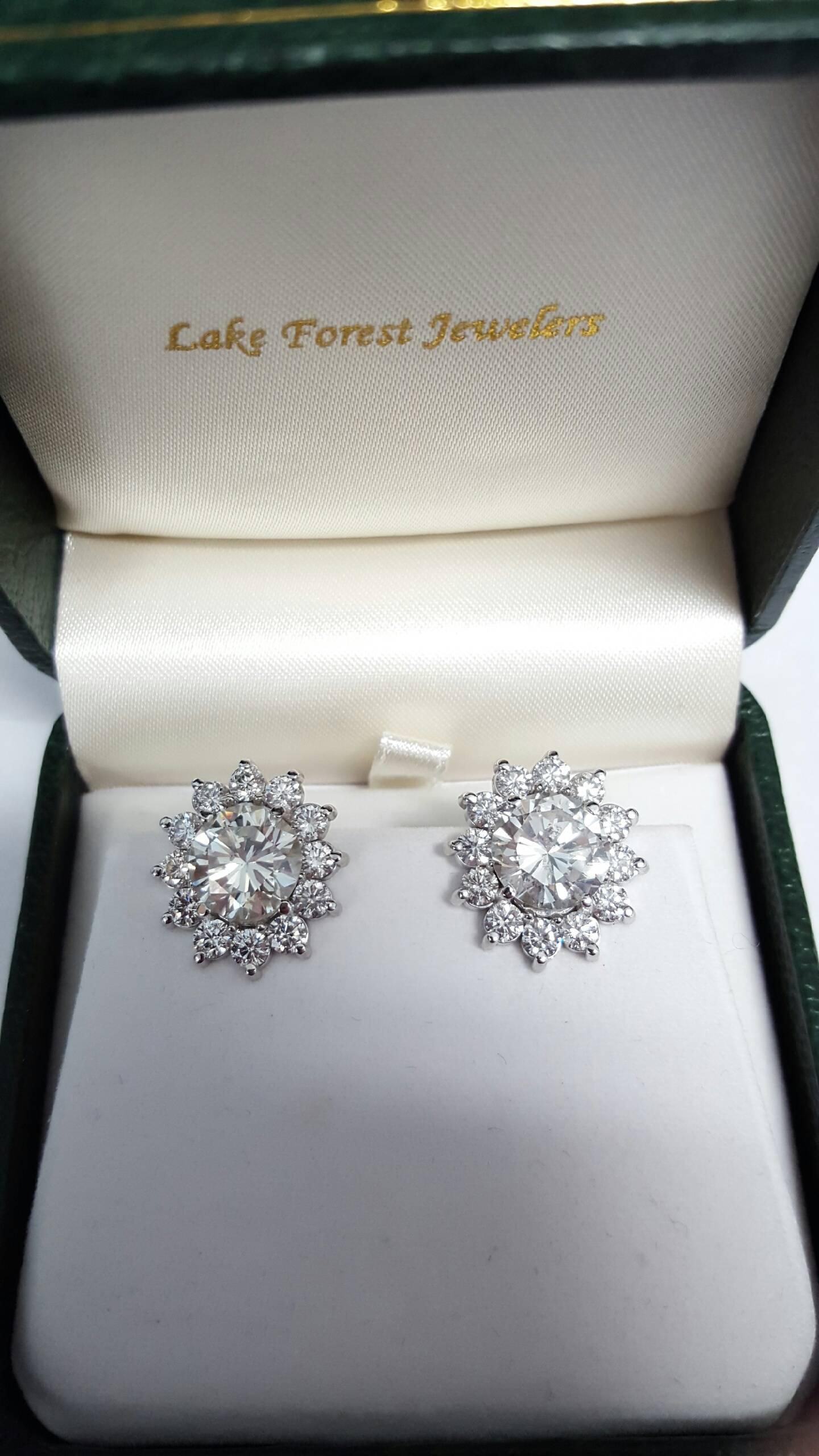 Women's Large Diamond Earrings For Sale