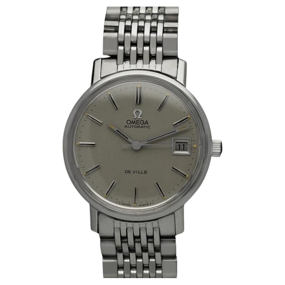1973 OMEGA DE VILLE Vintage Mens Full Size Automatic SS Steel Watch - Mint For Sale