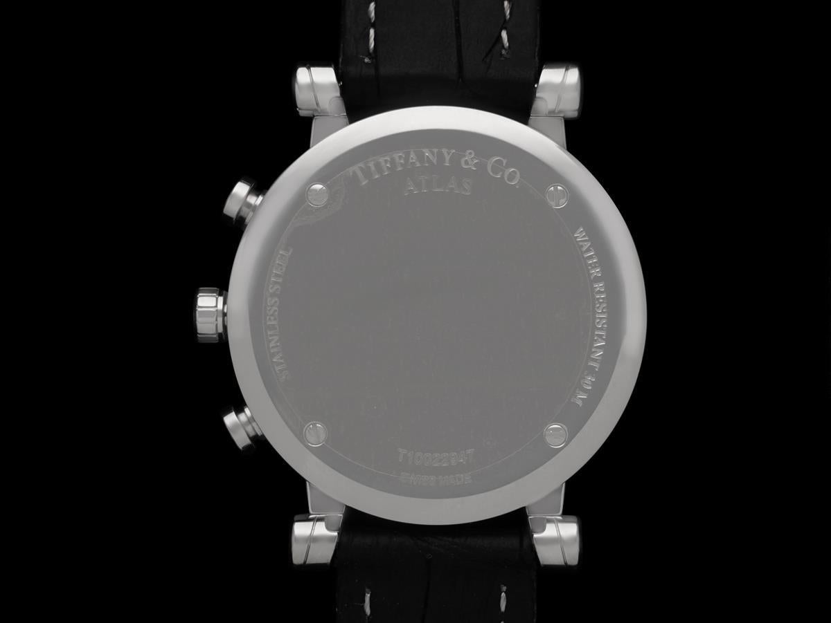 Tiffany & Co. Atlas 37mm Unisex Chronograph Watch - Stainless Steel & Ceramic For Sale 3
