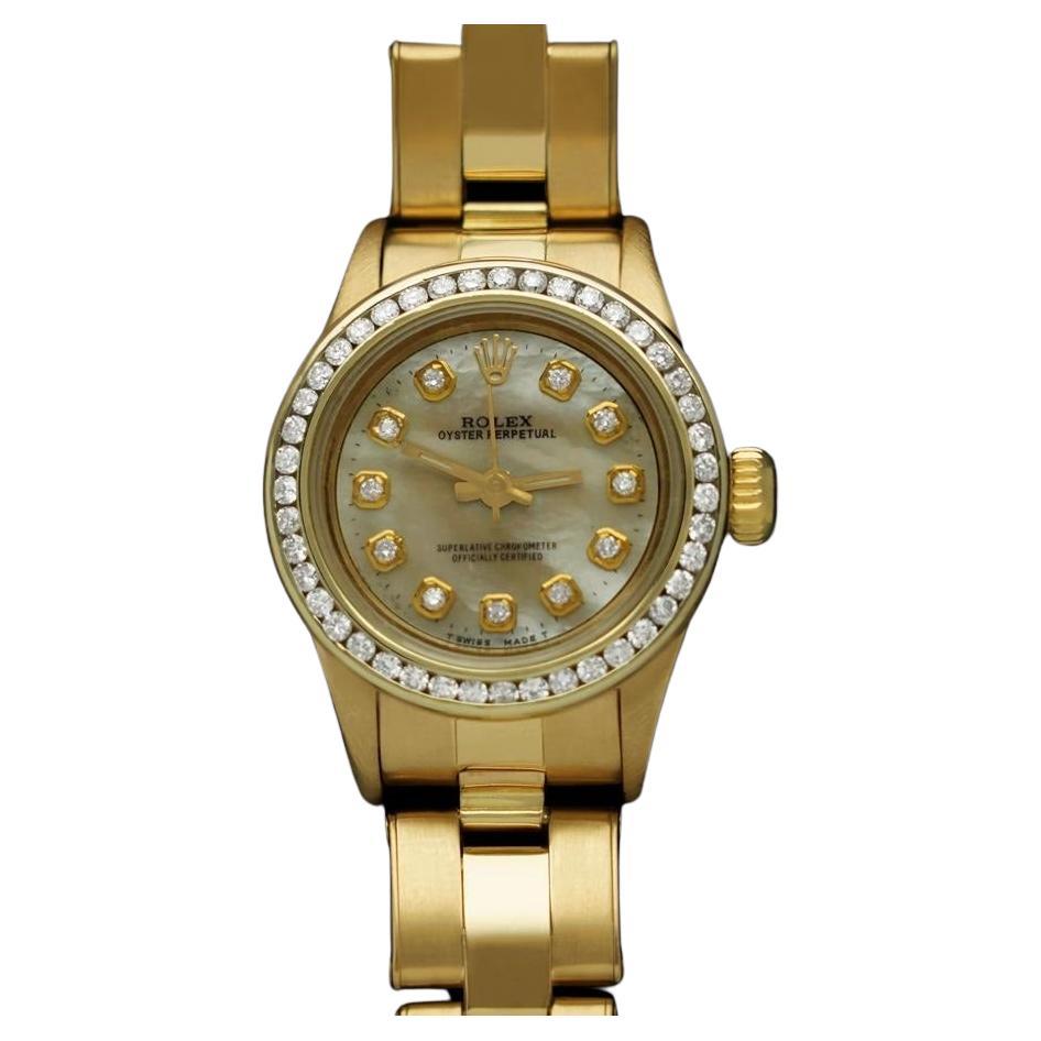 Orologio Rolex Oyster Perpetual 67197 - Oro 18 carati, MOP e diamanti