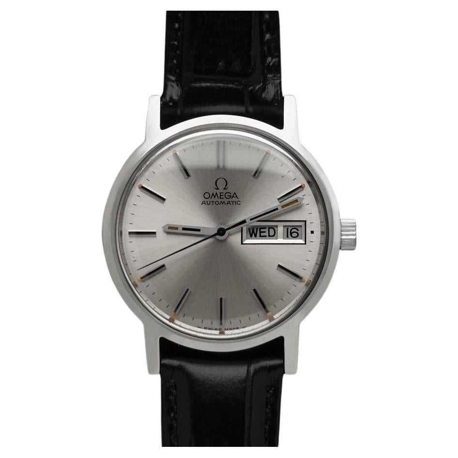 1972 Omega Geneve Vintage Herren Automatik Tag Datum Uhr - Edelstahl