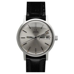 1972 Omega Geneve Vintage Herren Automatik Tag Datum Uhr - Edelstahl