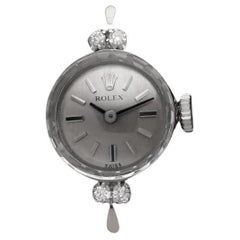 1960's Rolex Ladies Dress Watch with Original Tag, Silver Dial - 14K White Gold