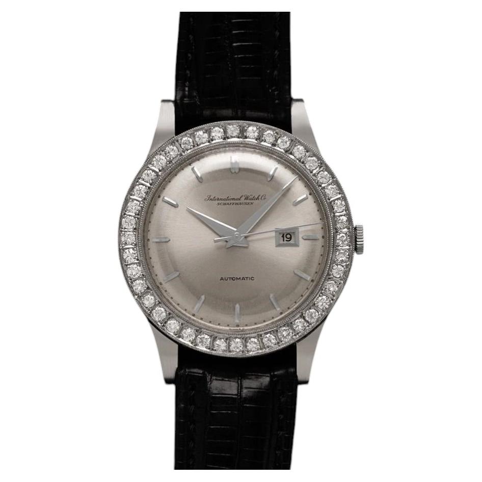 Reloj vintage IWC para hombre de 1963, tamaño completo, automático, calibre 8531 Isomura - Platino y diamantes