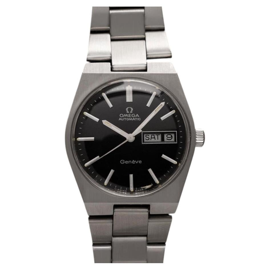 1972 Omega Geneve Vintage Retro Automatic Day Date Mens Dial Watch - Stainless S