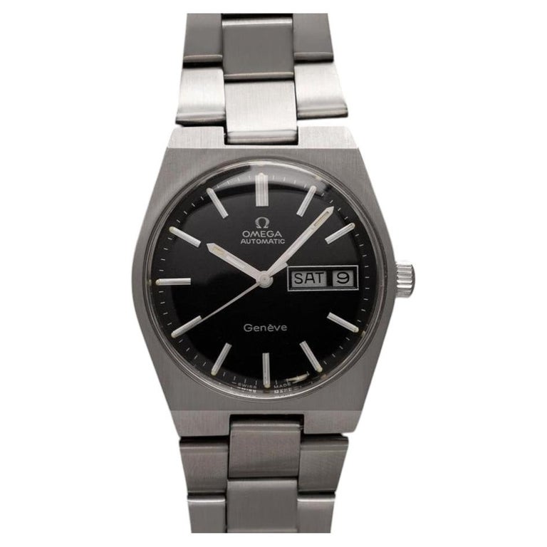 Omega 1972 Omega Geneve Vintage Retro Automatic Day Date Mens Dial Watch - Stainless S