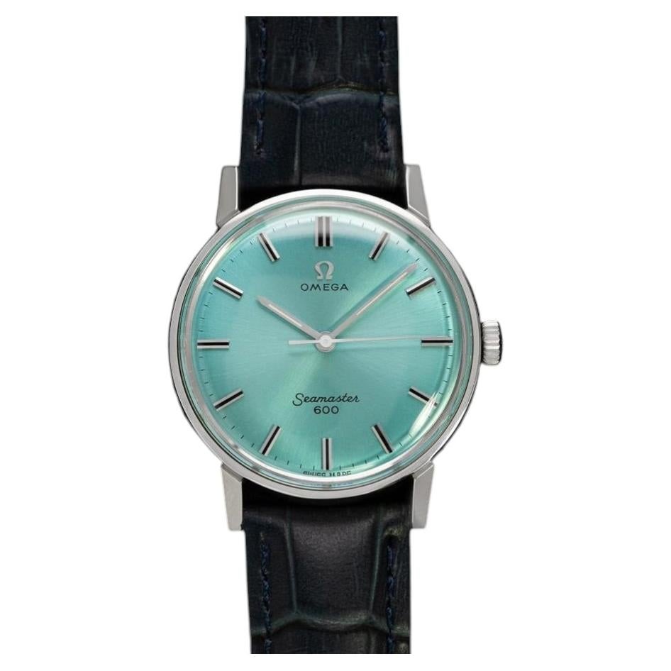 1966 Omega Seamaster 600 Vintage Mens Handwound Tiffany Blue Dial Watch - SS