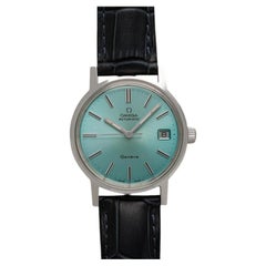 1972 Omega Geneve Vintage Mens Automatic Watch with Tiffany Blue Dial - SS