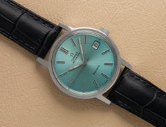 1972 Omega Geneve Vintage Mens Automatic Watch with Tiffany Blue Dial - SS