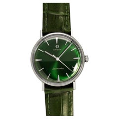1960 Omega Seamaster Vintage Mens Handwound Emerald Green Watch - Stainless S
