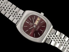 1981 Omega Seamaster Vintage Mens Bracelet Automatic DayDate Bordeaux Wine Watch