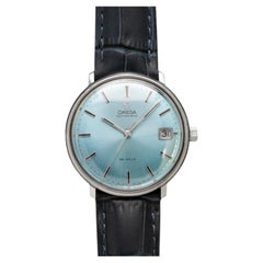 1972 Omega De Ville Vintage Mens Cal. 565 Automatic Azure Mist Blue Dial Watch
