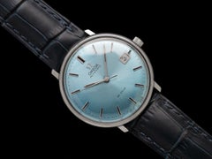 1972 Omega De Ville Vintage Mens Cal. 565 Automatic Azure Mist Blue Dial Watch