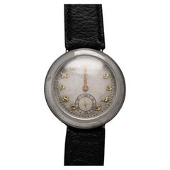 1920's Movado Full Hermetic Mens Nickel Watch - Early Waterproof Design