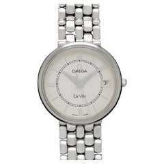 1998 Omega De Ville Prestige Mens Thin Dress Watch with Date & Bracelet - SS