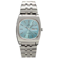 1975 Omega Genf Vintage Retro Automatik-Herrenuhr mit Wochentagsanzeige – Edelstahl S