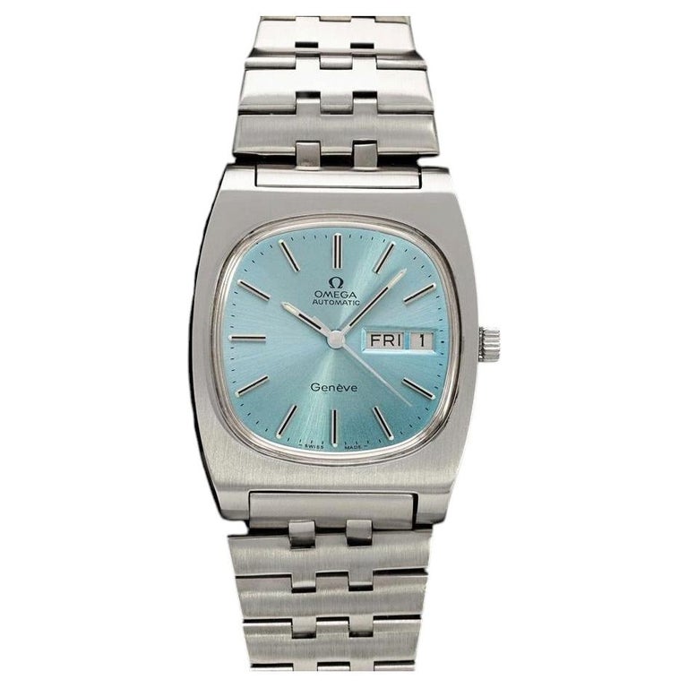 Omega 1975 Omega Geneve Vintage Retro Automatic Day Date Mens Dial Watch - Stainless S