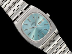 1975 Omega Genf Vintage Retro Automatik-Herrenuhr mit Wochentagsanzeige – Edelstahl S