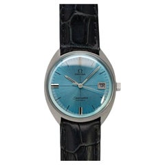 1969 Omega Vintage Men Seamaster Cosmic Retro Handwound Watch with Sky Blue Dial