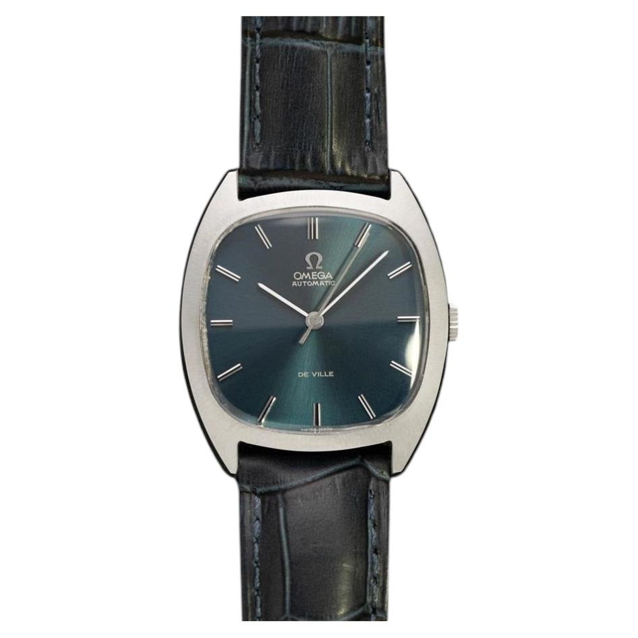 Omega 1973 Omega De Ville Vintage Mens Automatic Smoked Sapphire Watch - Stainless St