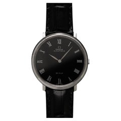 Montre automatique vintage Omega De Ville pour homme de 1973, grand format, cadran noir - acier inoxydable