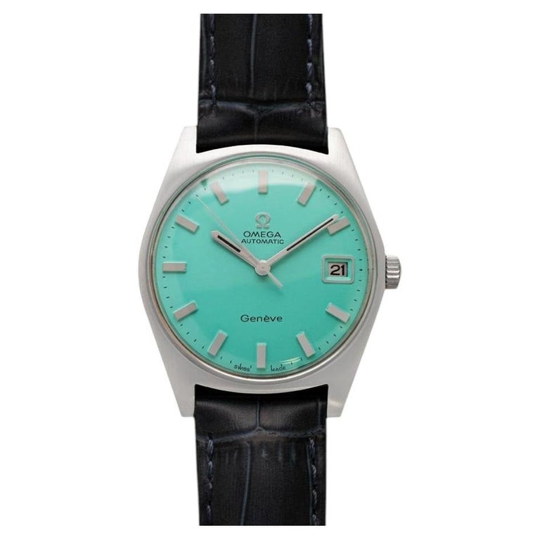 Omega 1969 Omega Geneve Vintage Mens Cal. 565 Automatic Watch, Tiffany & Co. Blue Dial