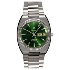 Omega Seamaster Vintage de 1981 para hombre, con brazalete, automático, Day-Date, verde esmeralda - acero inoxidable