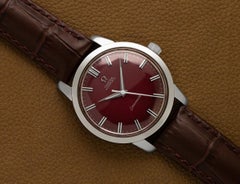 1961 Omega Seamaster Mens "Jumbo" Vintage Automatic Bordeaux Wine Dial Watch, SS