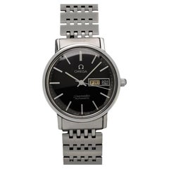 c. 1976 Omega Seamaster Mens Automatic, Double Quick-Set Day Date Black Dial