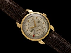 1940's Movado Vintage Triple Calendar Mens 14K Gold Watch - The Calendograph