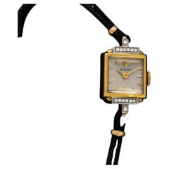 1950's Rolex Ladies Vintage Cocktail Watch - 18K Gold & Diamonds