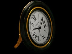 Jimmy Carter Owned & Used Desk Clock by Baignoire Cartier, Gilt Brass