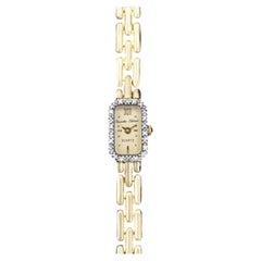 Bueche-Girod Damenuhr aus der Schweiz aus 14-karätigem Gold und mit Diamanten, Armbanduhr