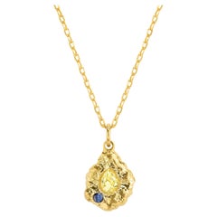 Lava Jonquil 0.25 Carat Pear Cut Yellow Diamond Gold Solitaire Pendentif