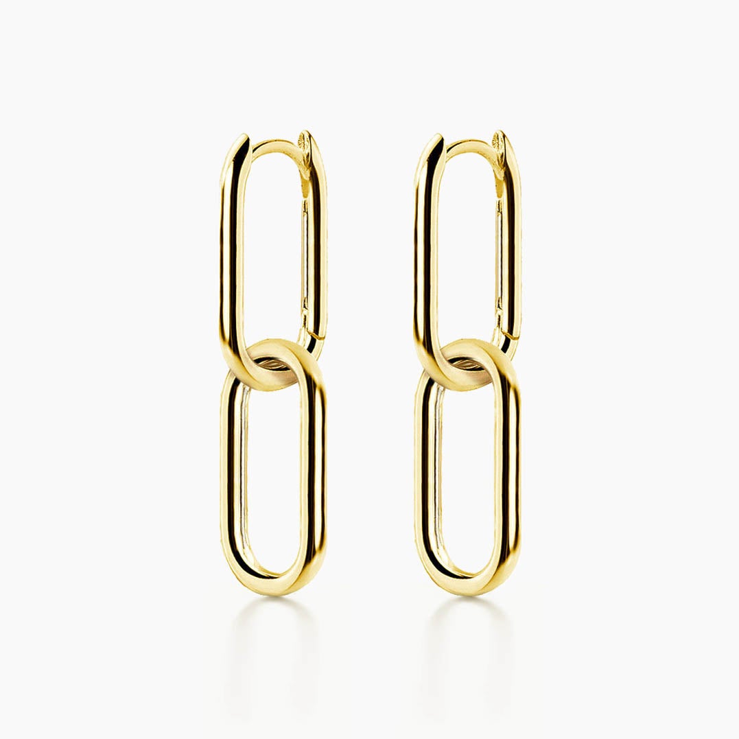 AITCHES - Jullie Double Oval Earrings in 18K Gold Plated Sterling Silver