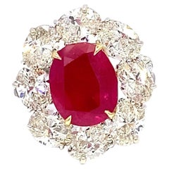 No-Heat Burmese Ruby & Diamond Ring, AGL & Gübelin Certified