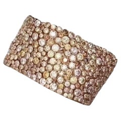 Bracelet manchette pavé de diamants multicolores, Design/One contemporain