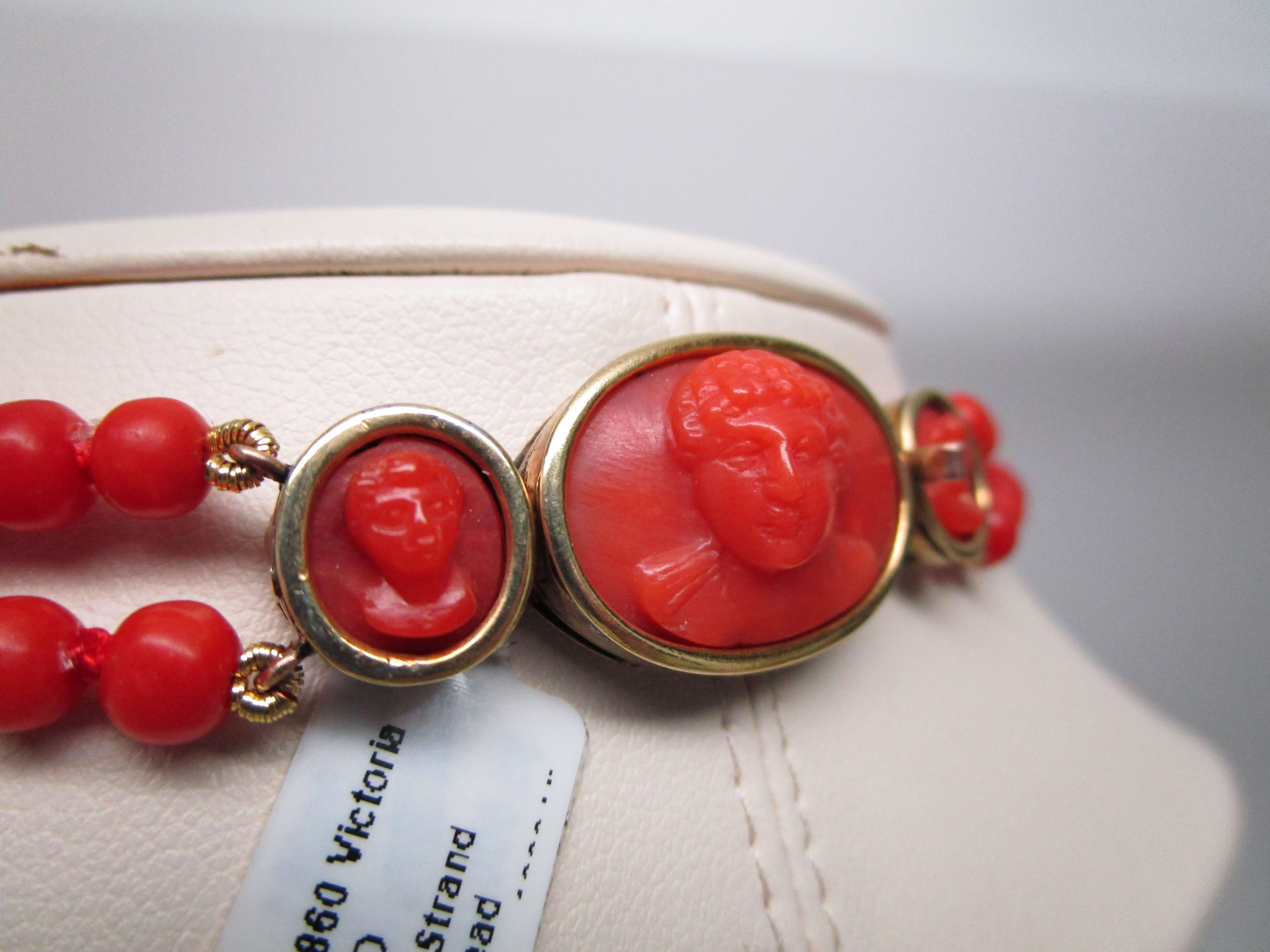 1860 Natural Undyed Mediterranean Coral Necklace  In Excellent Condition In Lexington, KY