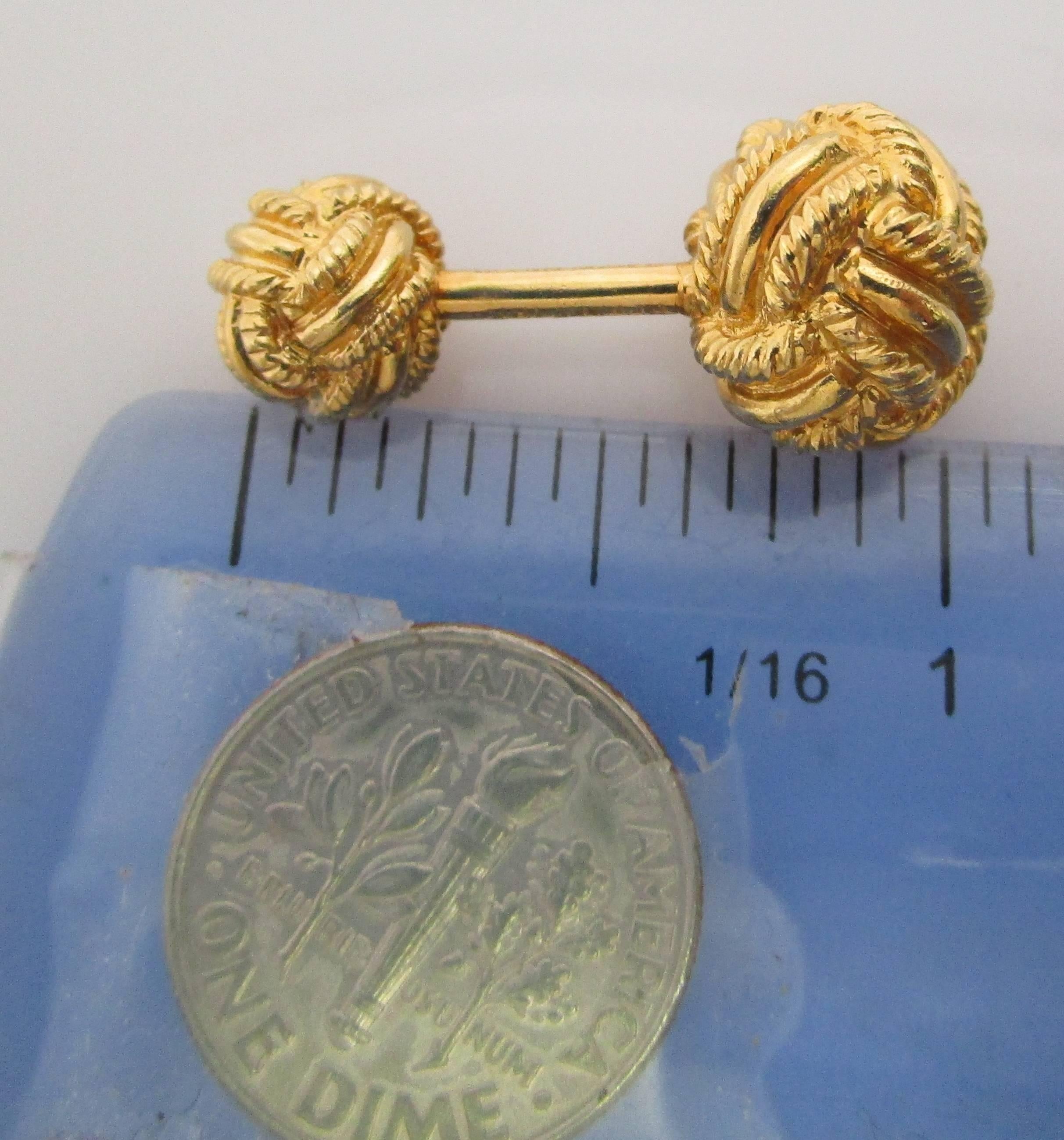 Modern Tiffany & Co. Schlumberger Gold Woven Knot Cufflinks